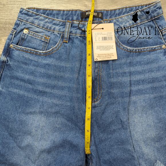 Missguided Riot Distressed Hem Jeans Size 8 - Picture 4 of 6